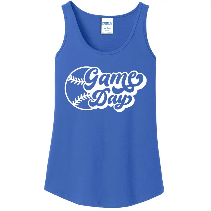 Retro Vintage Baseball Game Day Vibes Baseball Mom Game Day Gift Ladies Essential Tank