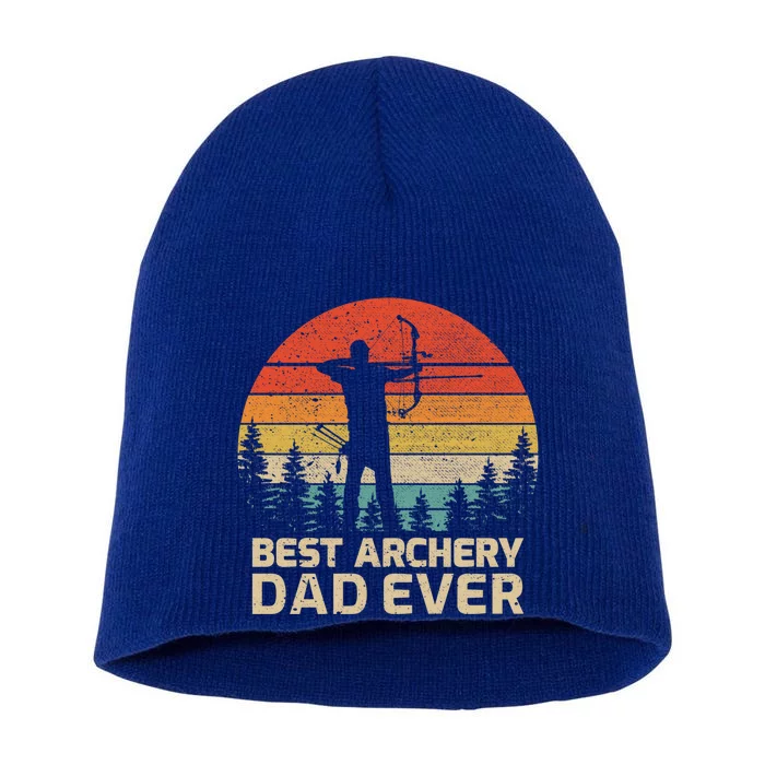 Retro Vintage Best Archery Dad Ever Father's Day Gift Short Acrylic Beanie