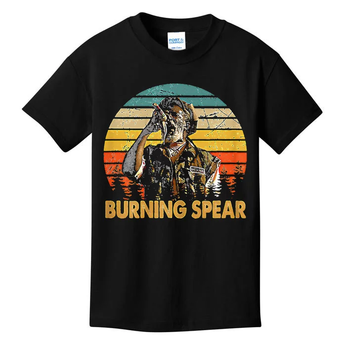 Retro Vintage Burning Art Spear Music Jamaican Singers Kids T-Shirt