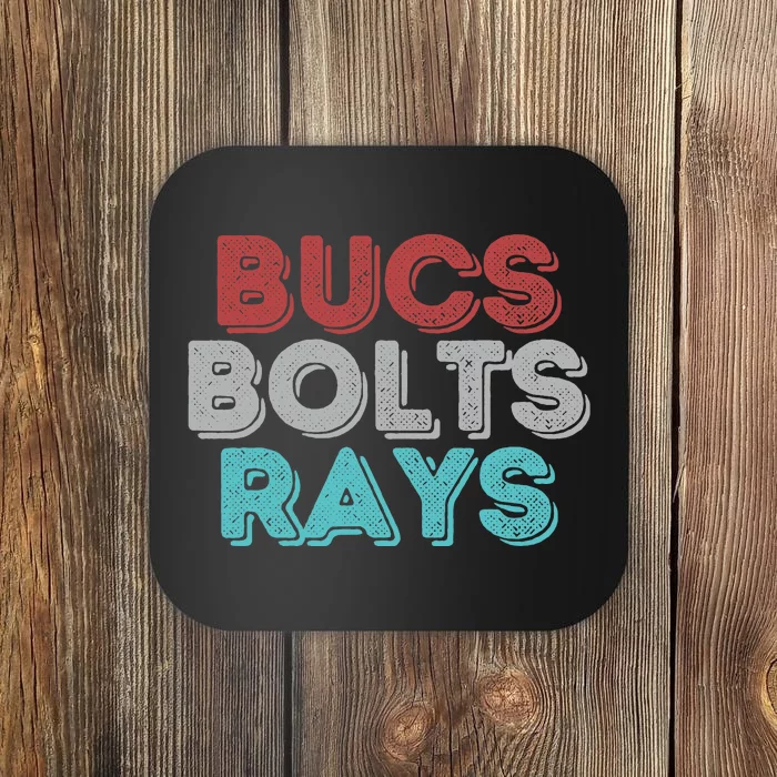 Retro Vintage Bucs Bolts Rays Coaster