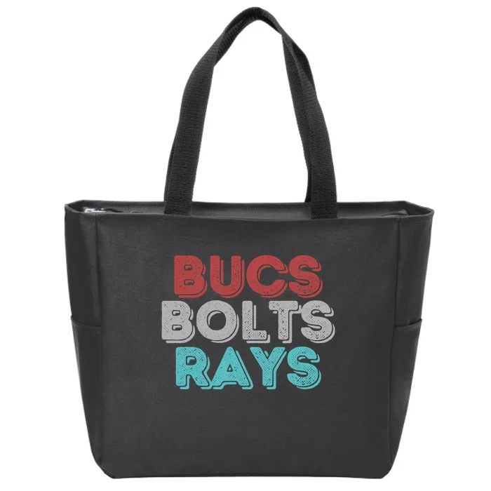 Retro Vintage Bucs Bolts Rays Zip Tote Bag