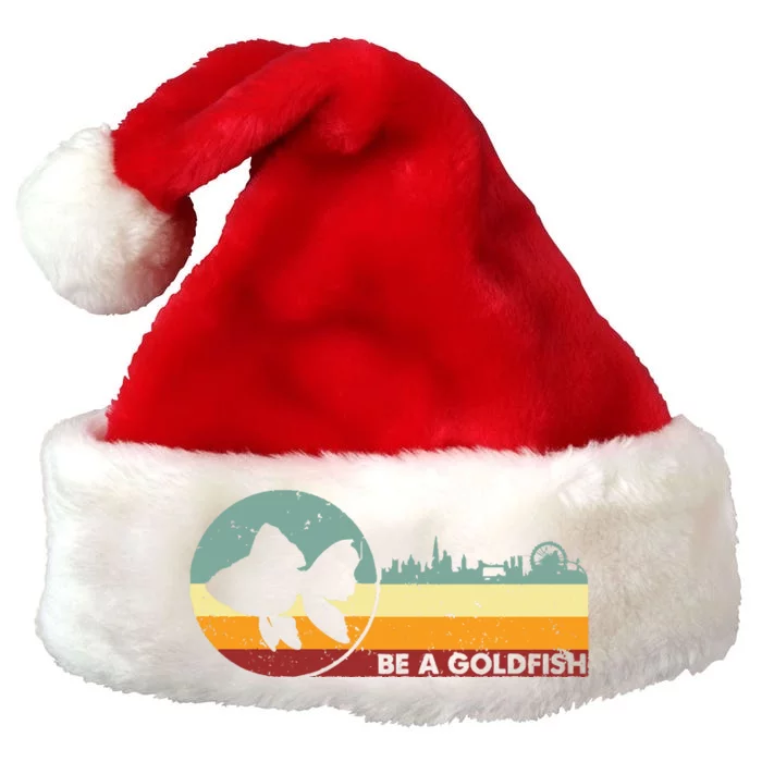 Retro Vintage Be A Goldfish Premium Christmas Santa Hat