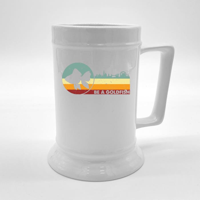 Retro Vintage Be A Goldfish Front & Back Beer Stein