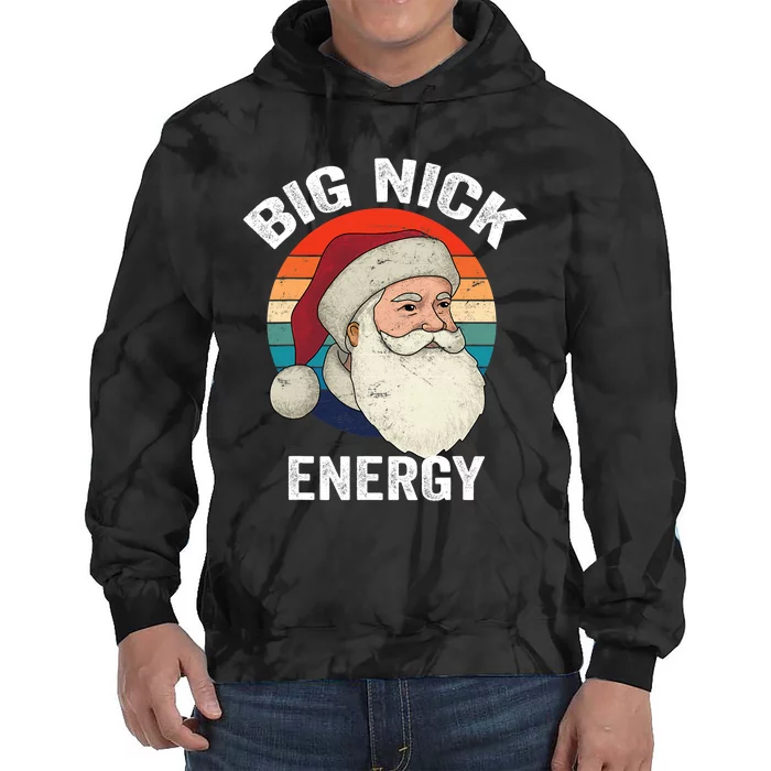 Retro Vintage Big Nick Energy Santa Tie Dye Hoodie