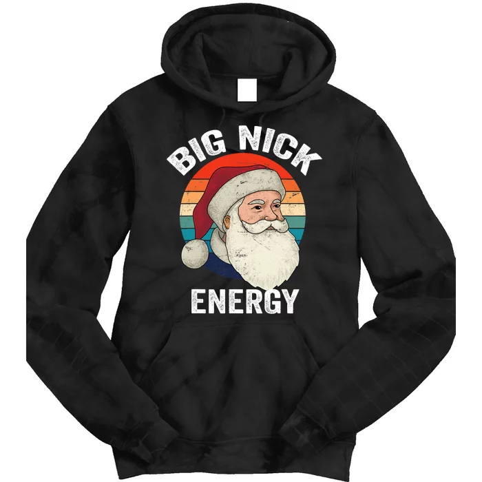 Retro Vintage Big Nick Energy Santa Tie Dye Hoodie