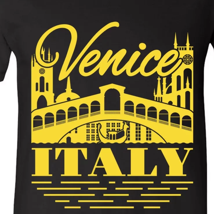 Retro Venice Bridge Italy Souvenir V-Neck T-Shirt