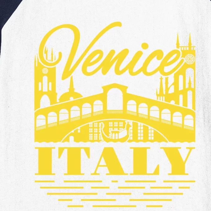 Retro Venice Bridge Italy Souvenir Baseball Sleeve Shirt