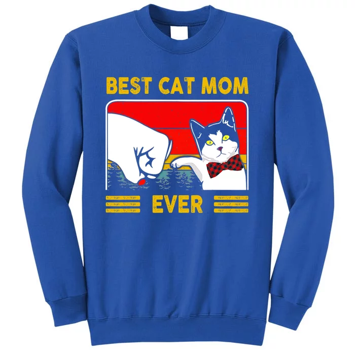 Retro Vintage Best Cat Mom Ever Happy Mother's Day Gift Tall Sweatshirt