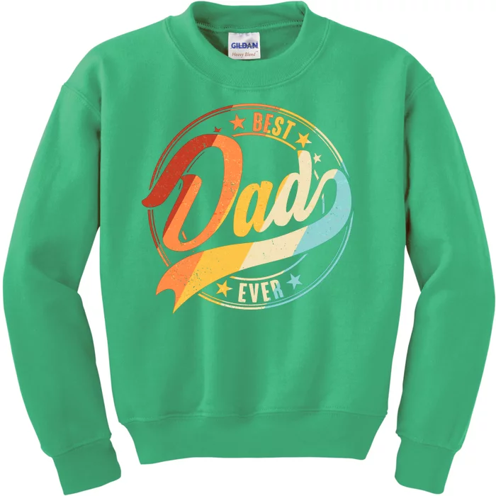 Retro VIntage Best Dad Ever Emblem Kids Sweatshirt