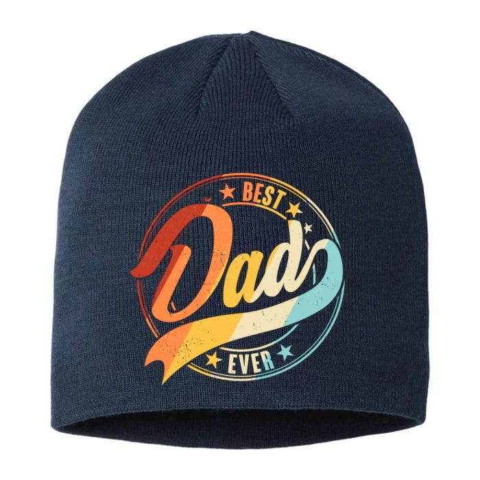 Retro VIntage Best Dad Ever Emblem 8 1/2in Sustainable Knit Beanie