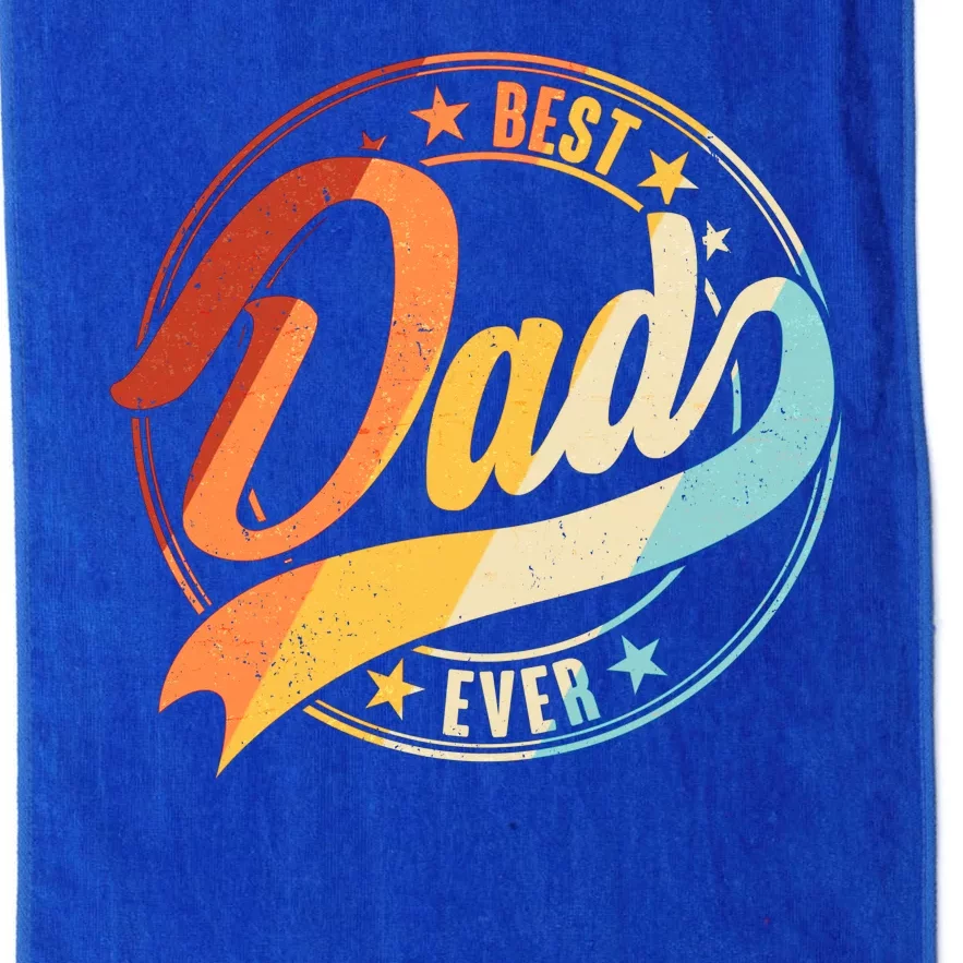 Retro VIntage Best Dad Ever Emblem Platinum Collection Golf Towel