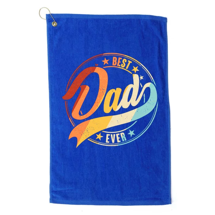 Retro VIntage Best Dad Ever Emblem Platinum Collection Golf Towel