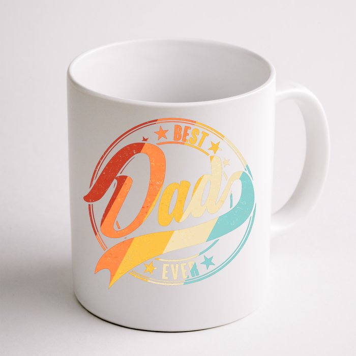 Retro VIntage Best Dad Ever Emblem Front & Back Coffee Mug