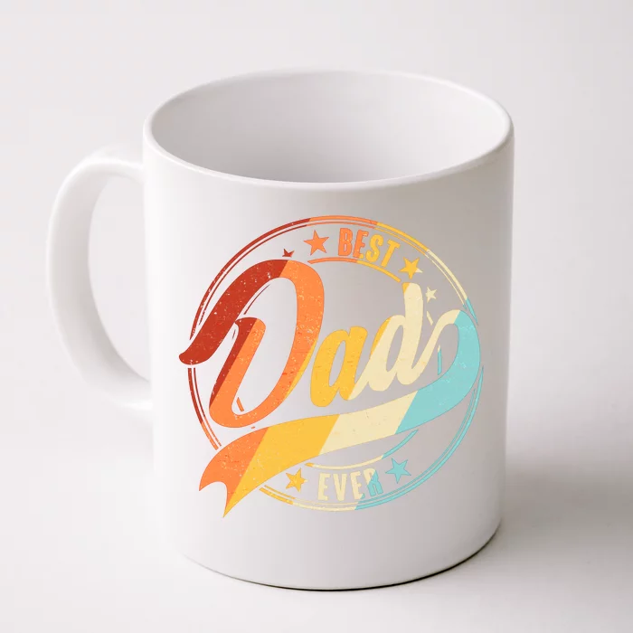 Retro VIntage Best Dad Ever Emblem Front & Back Coffee Mug