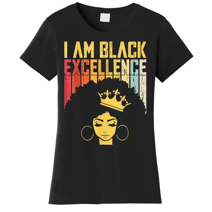 Retro Vintage Black Excellence African Pride History Month Women's T-Shirt