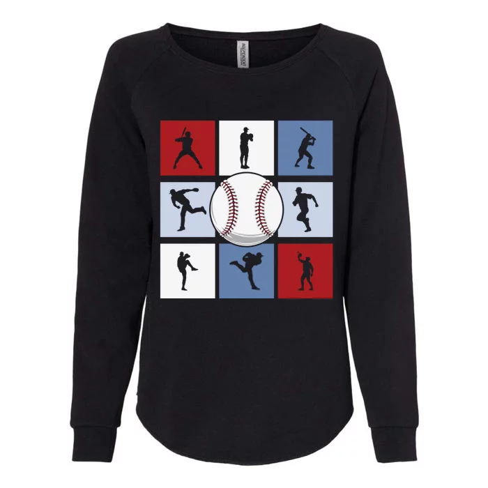 Retro Vintage Baseball Player Lover Sillhoute Gift Womens California Wash Sweatshirt