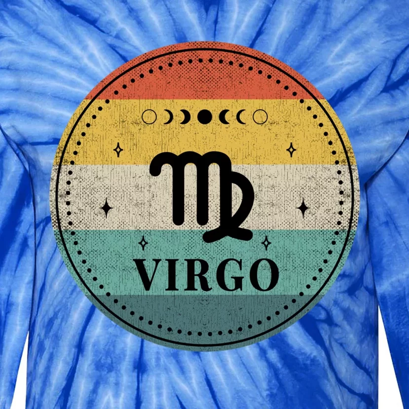 Retro Virgo Birthday Zodiac Sign Virgo Gift Tie-Dye Long Sleeve Shirt