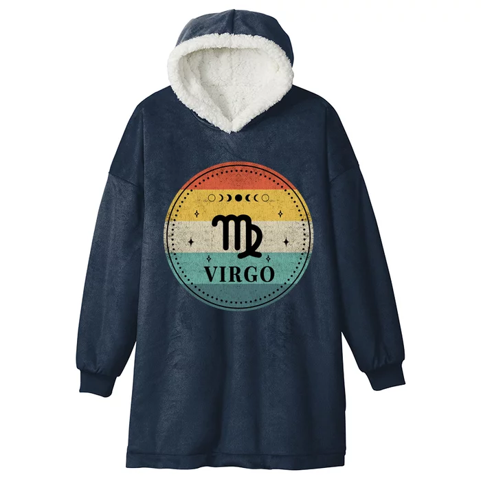 Retro Virgo Birthday Zodiac Sign Virgo Gift Hooded Wearable Blanket