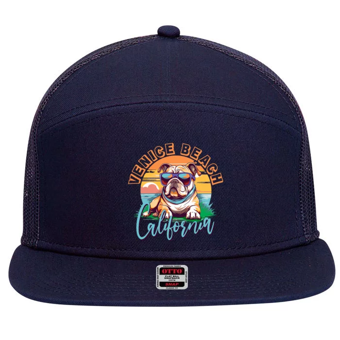 Retro Venice Beach California Beach 7 Panel Mesh Trucker Snapback Hat