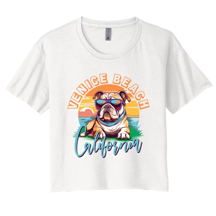 Retro Venice Beach California Beach Women's Crop Top Tee