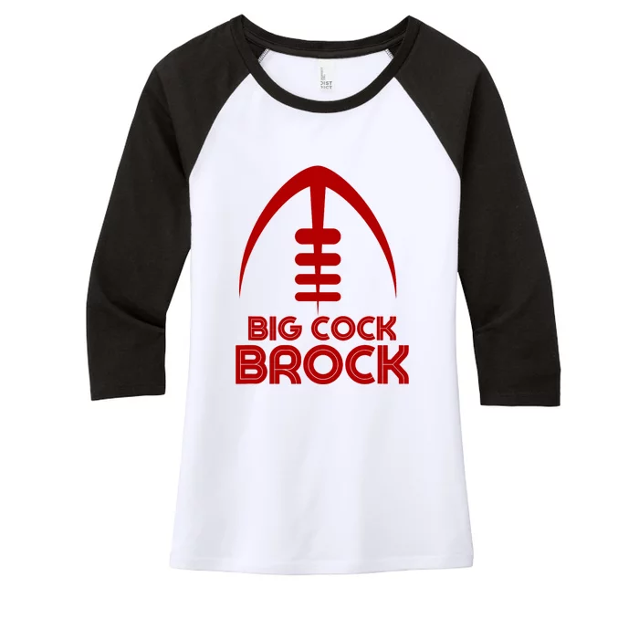 Retro Vintage Big Cock Brock Humor Women's Tri-Blend 3/4-Sleeve Raglan Shirt