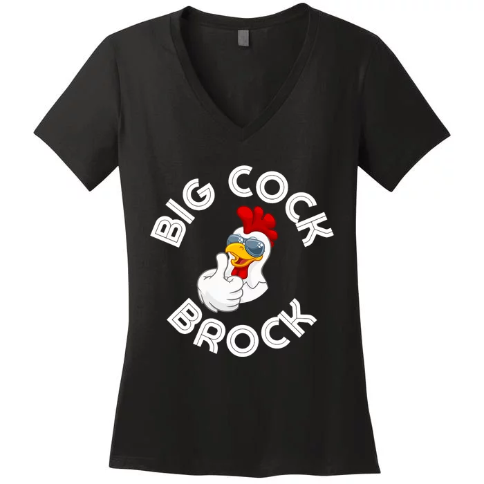 Retro Vintage Big Cock Brock Humor Design Gift Women's V-Neck T-Shirt