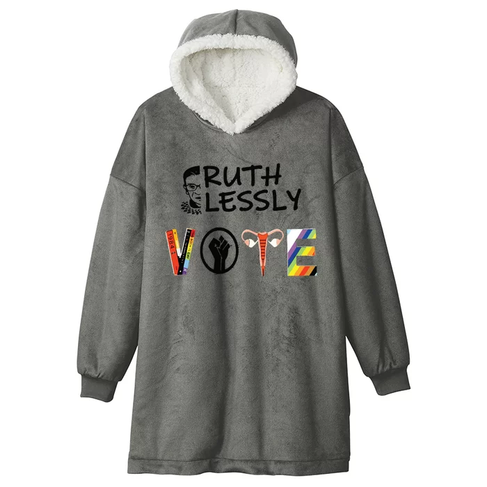 Ruthlessly Vote Banned Books Hooded Wearable Blanket