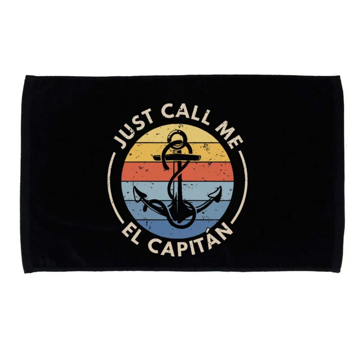 Retro Vintage Boat Just Call Me El Capitan Microfiber Hand Towel