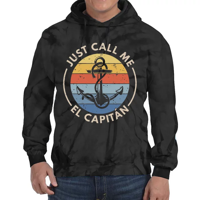 Retro Vintage Boat Just Call Me El Capitan Tie Dye Hoodie