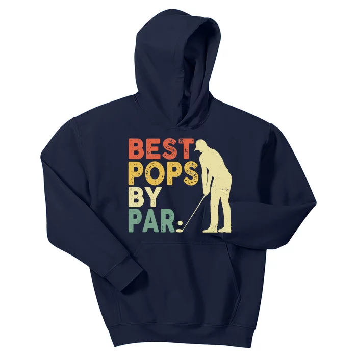 Retro Vintage Best Pops By Par Golf Father's Day For Grandpa Kids Hoodie