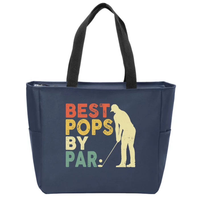 Retro Vintage Best Pops By Par Golf Father's Day For Grandpa Zip Tote Bag