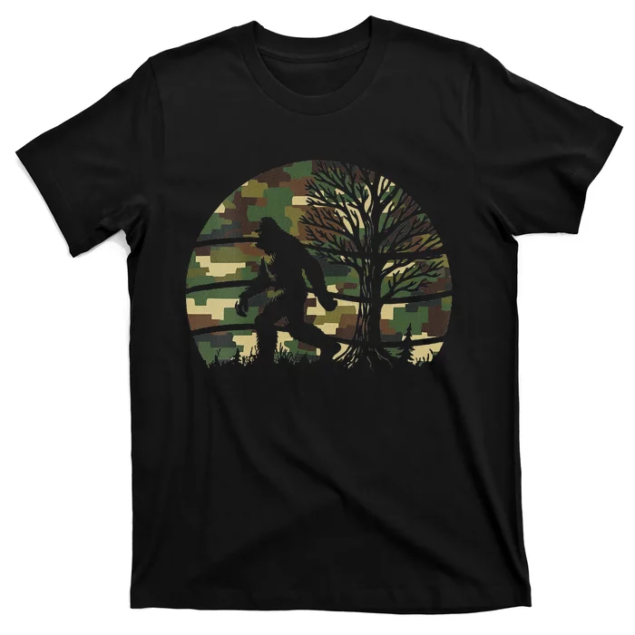 Retro Vintage Bigfoot Camo Fun T-Shirt