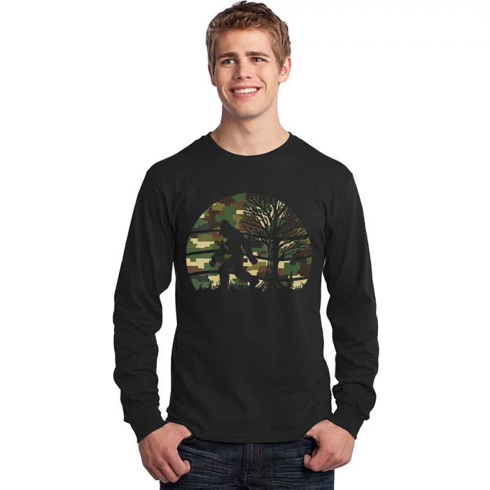 Retro Vintage Bigfoot Camo Fun Tall Long Sleeve T-Shirt