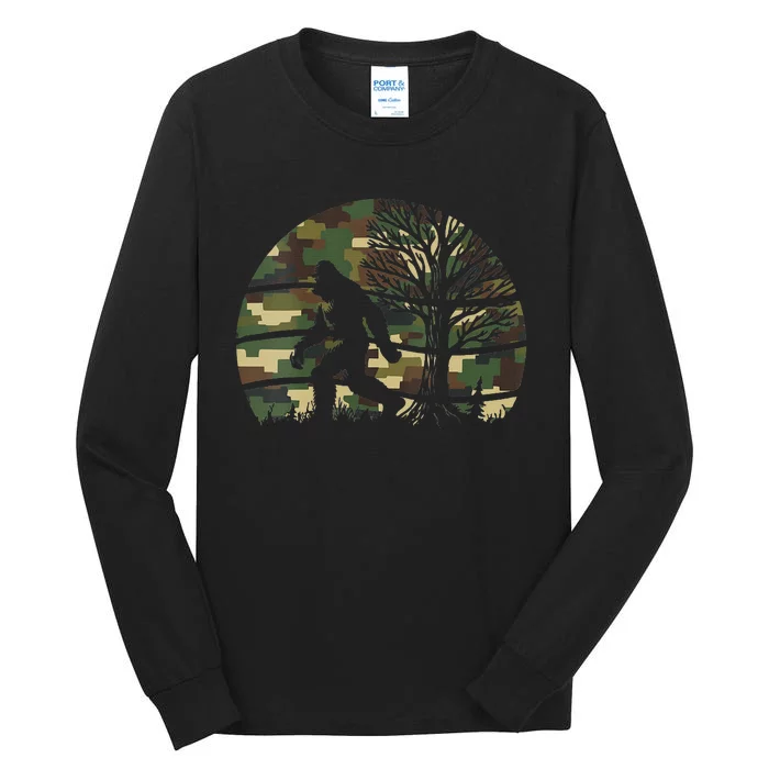 Retro Vintage Bigfoot Camo Fun Tall Long Sleeve T-Shirt