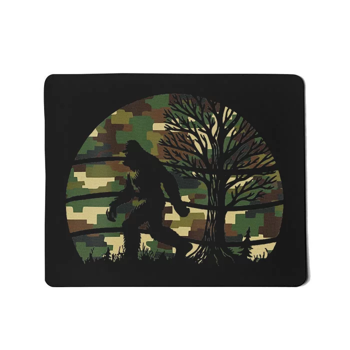 Retro Vintage Bigfoot Camo Fun Mousepad