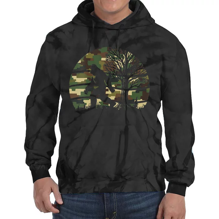 Retro Vintage Bigfoot Camo Fun Tie Dye Hoodie