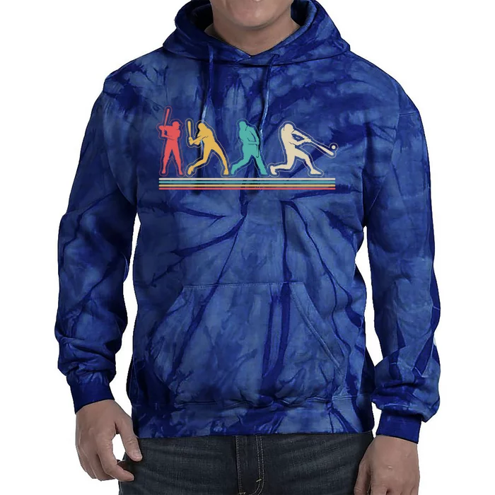 Retro Vintage Baseball Sports Fan Tie Dye Hoodie