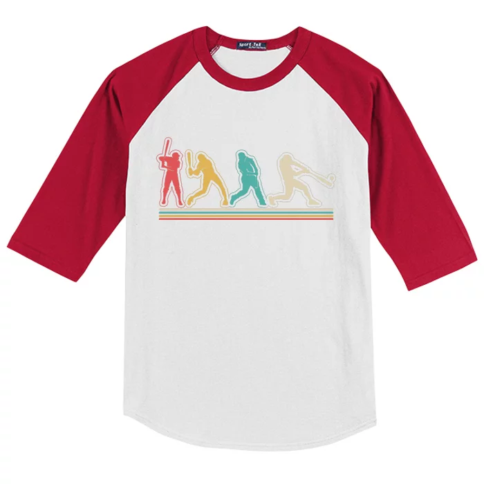 Retro Vintage Baseball Sports Fan Kids Colorblock Raglan Jersey