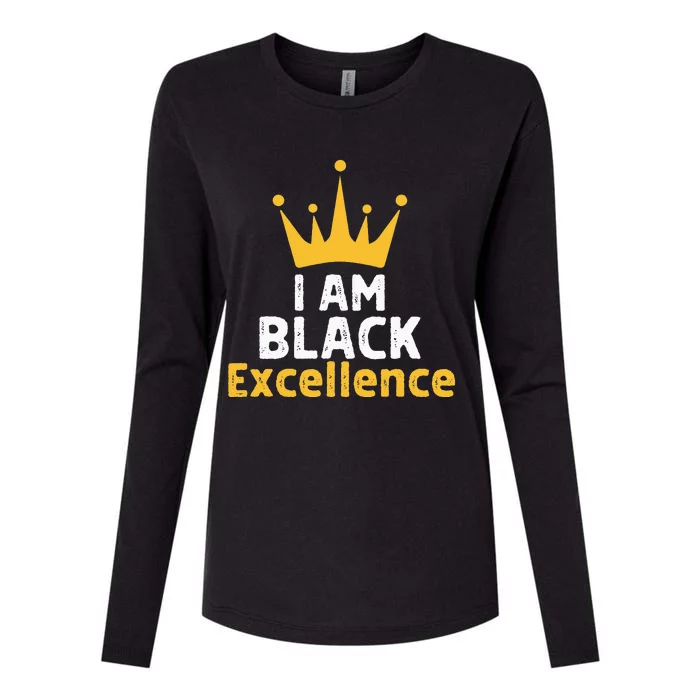 Retro Vintage Black Excellence African Pride History Month Womens Cotton Relaxed Long Sleeve T-Shirt