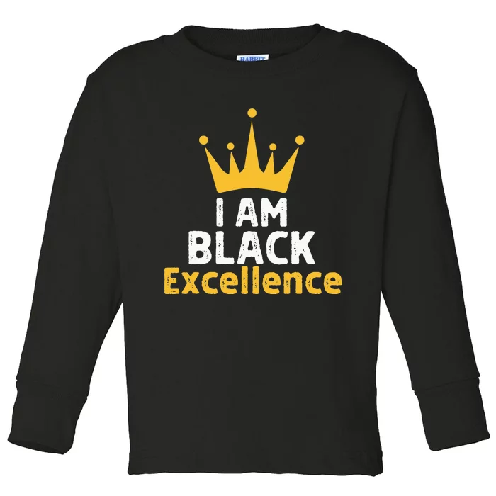 Retro Vintage Black Excellence African Pride History Month Toddler Long Sleeve Shirt