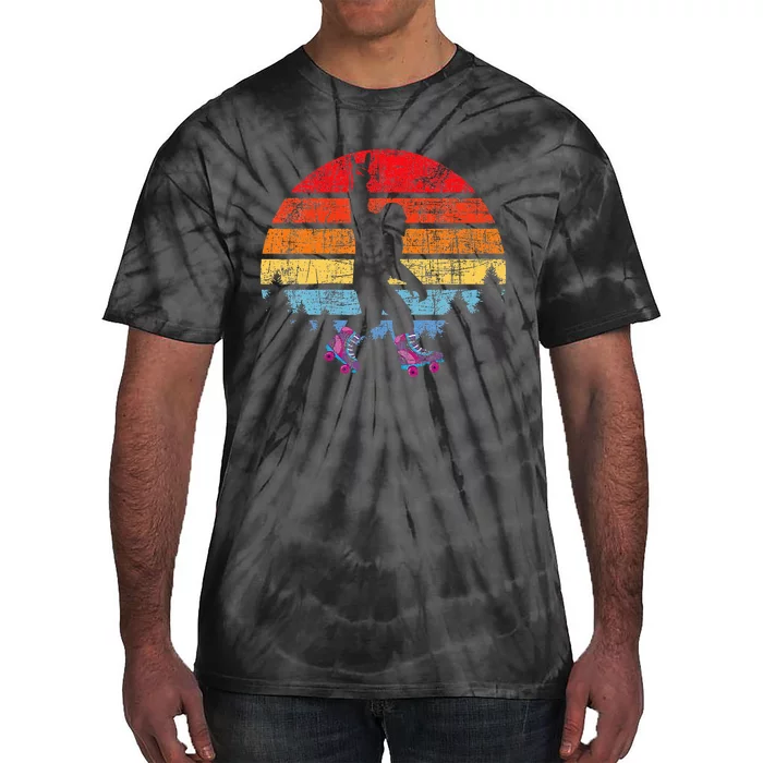 Retro Vintage Bigfoot Skater Roller Skating Roller Derby Tie-Dye T-Shirt