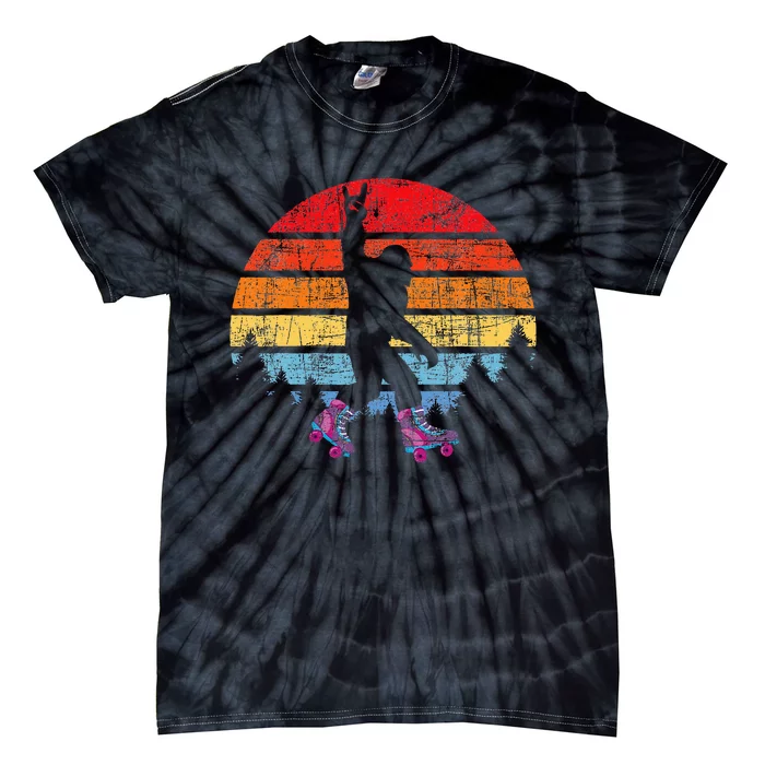 Retro Vintage Bigfoot Skater Roller Skating Roller Derby Tie-Dye T-Shirt