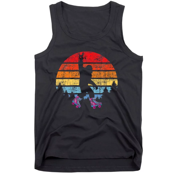 Retro Vintage Bigfoot Skater Roller Skating Roller Derby Tank Top