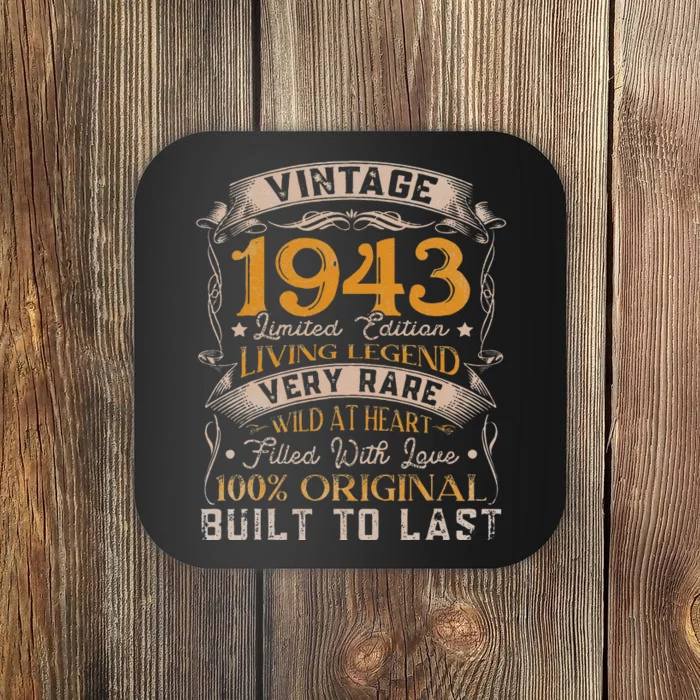 Retro Vintage Born In 1943 Distressed Birthday Party Outfit Coaster