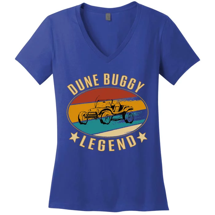 Retro Vintage Beach Car Dune Buggy Legend Women's V-Neck T-Shirt