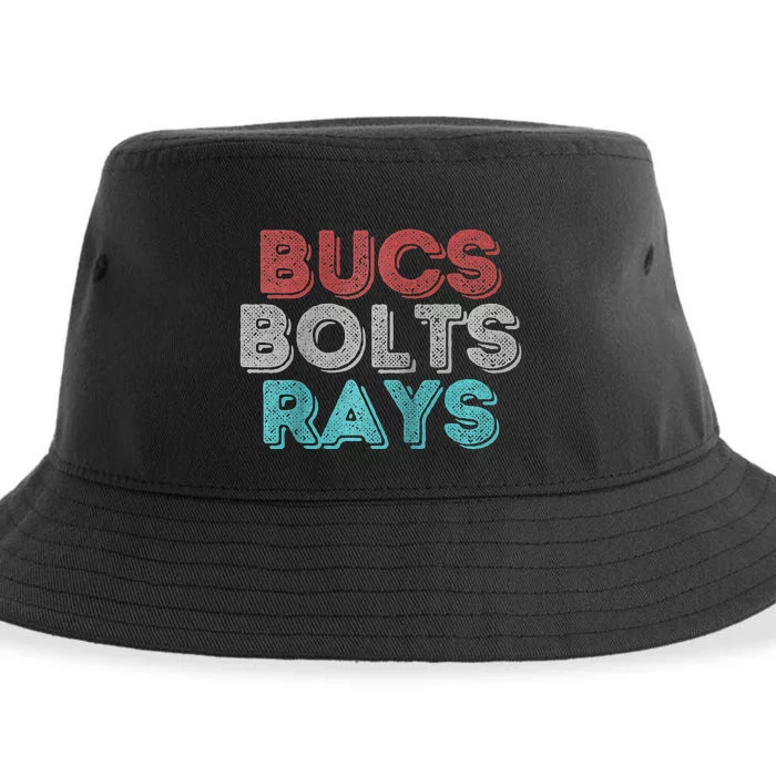 Retro Vintage Bucs Bolts Rays Raglan Baseball Sustainable Bucket Hat