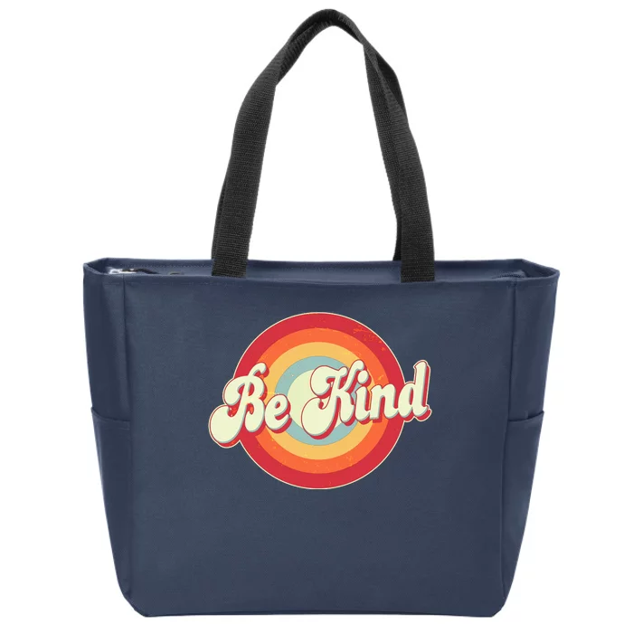 Retro Vintage Be Kind Zip Tote Bag