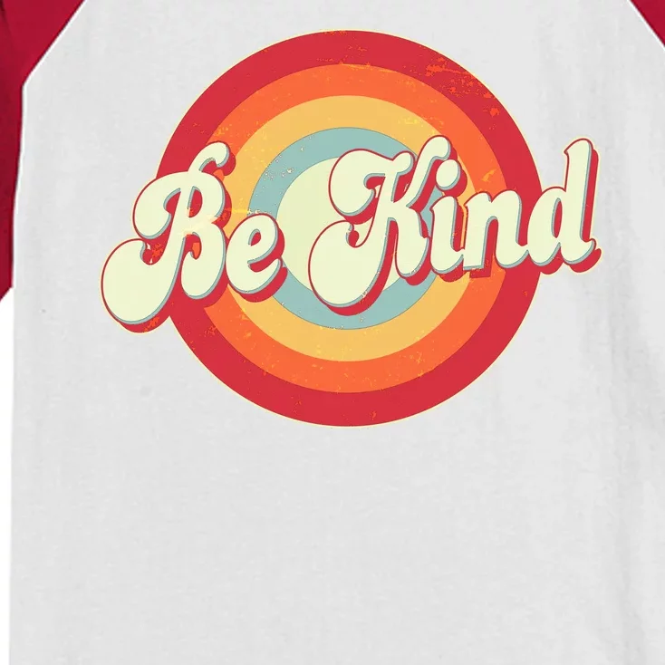 Retro Vintage Be Kind Kids Colorblock Raglan Jersey