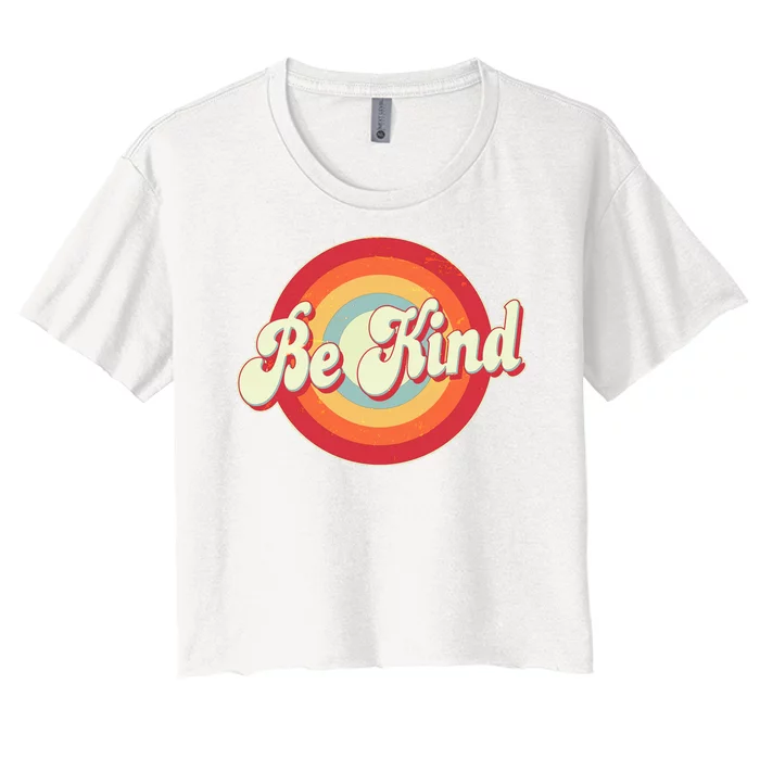 Retro Vintage Be Kind Women's Crop Top Tee