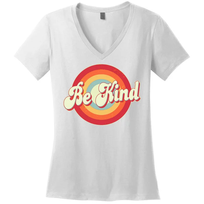 Retro Vintage Be Kind Women's V-Neck T-Shirt